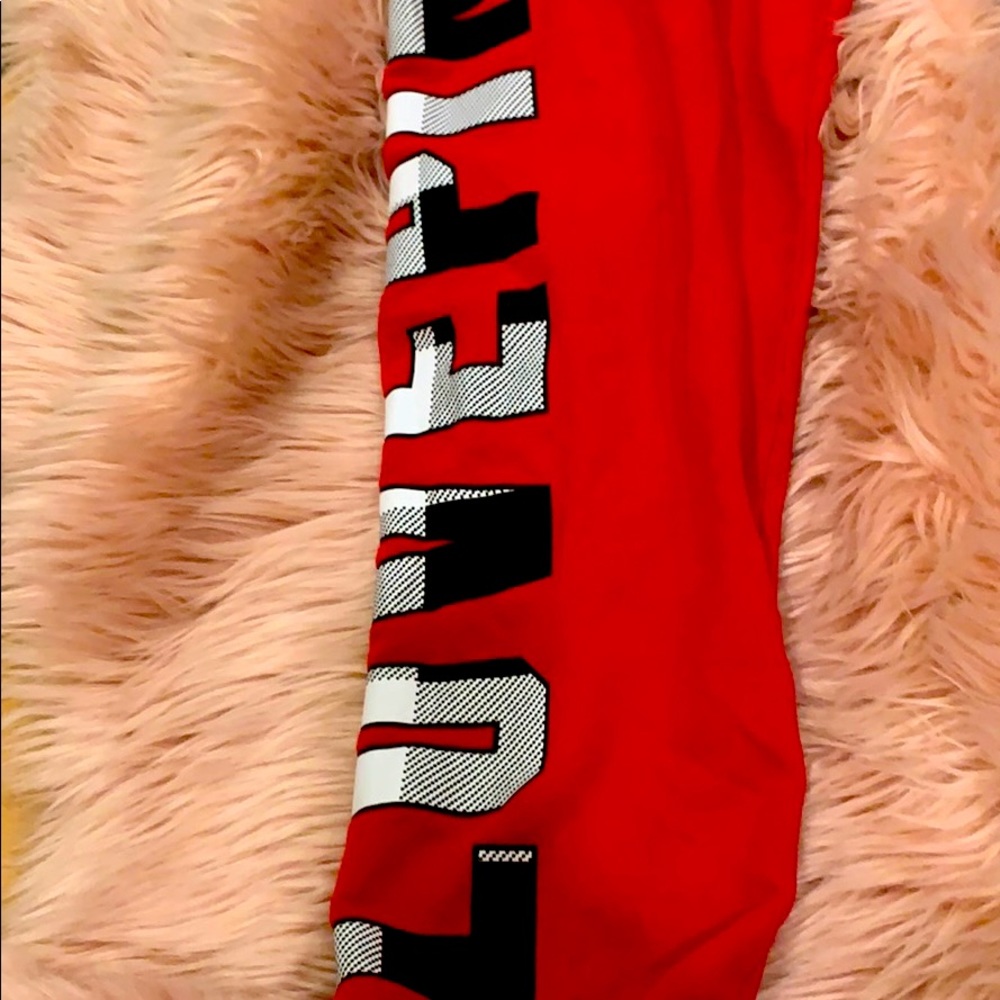 PINK red, black and white sweats.